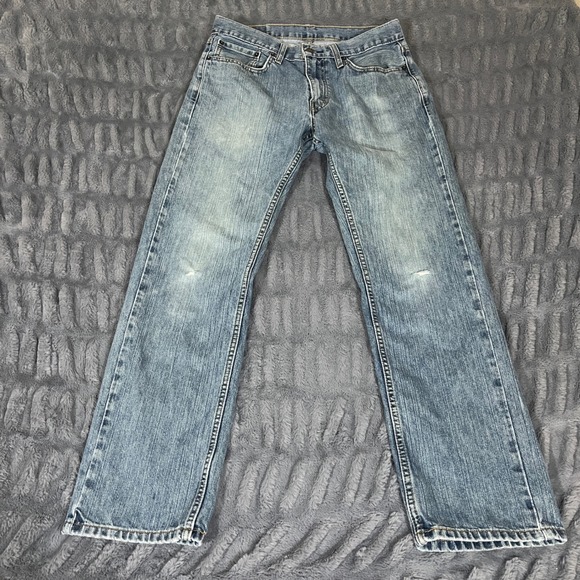 Levi's Other - Levis 559 Relaxed Straight Jeans Mens 31x32 Light Wash Blue Denim Distressed